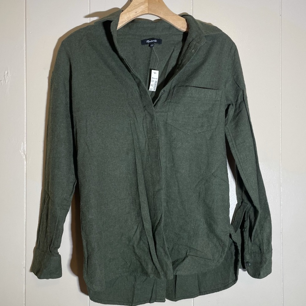 Madewell flannel classic ex boyfriend button back shirt